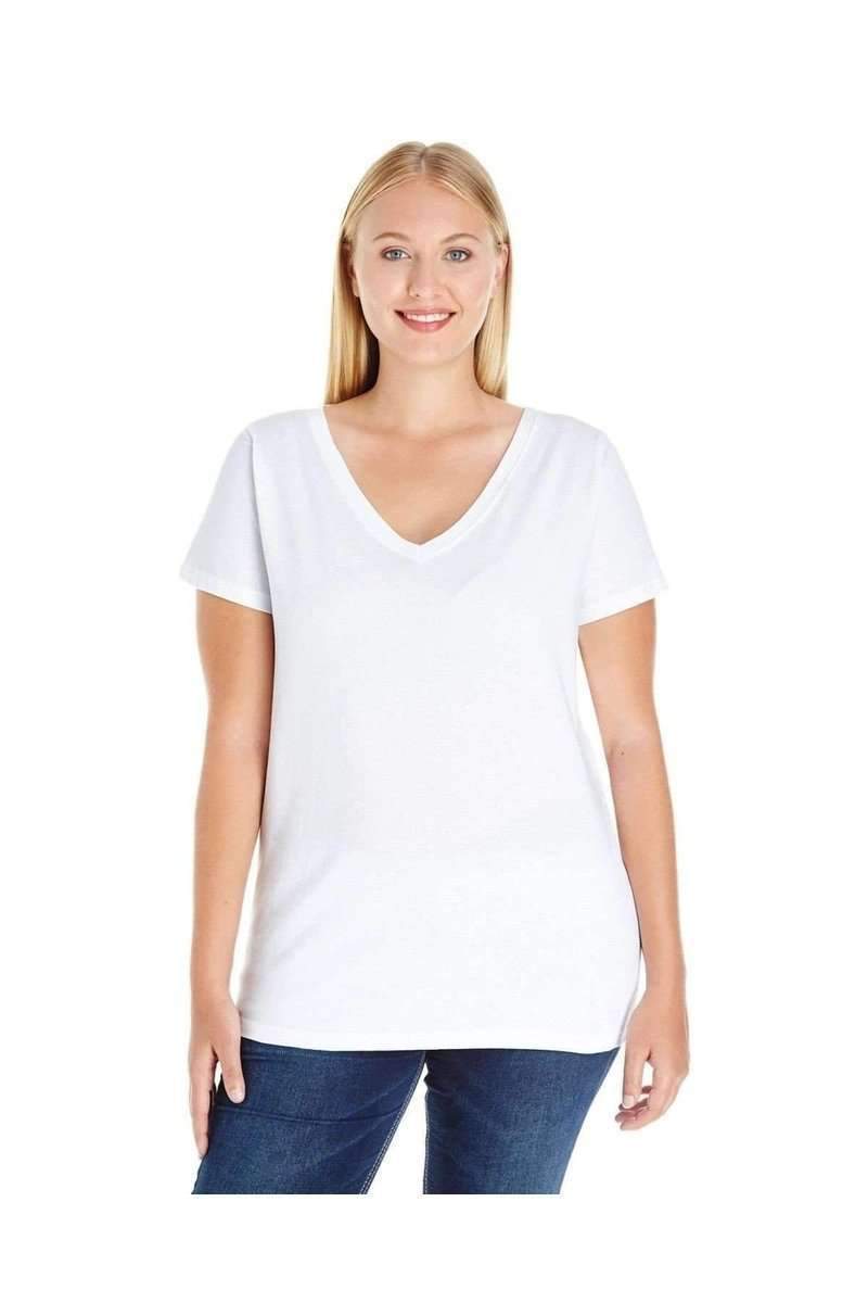 LAT T-Shirts LAT 3807: Ladies' Curvy V-Neck Premium Jersey Wholesale T Shirt