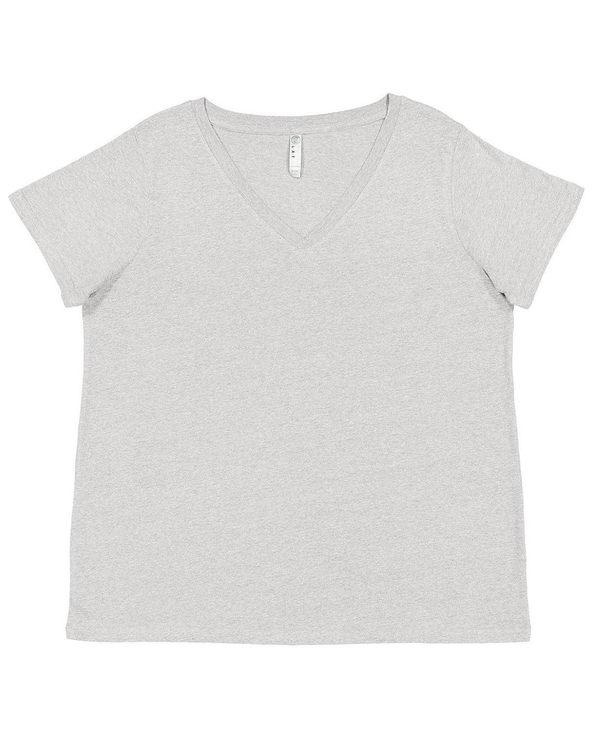 LAT T-Shirts LAT 3817: Ladies' Curvy V-Neck Fine Jersey T-Shirt