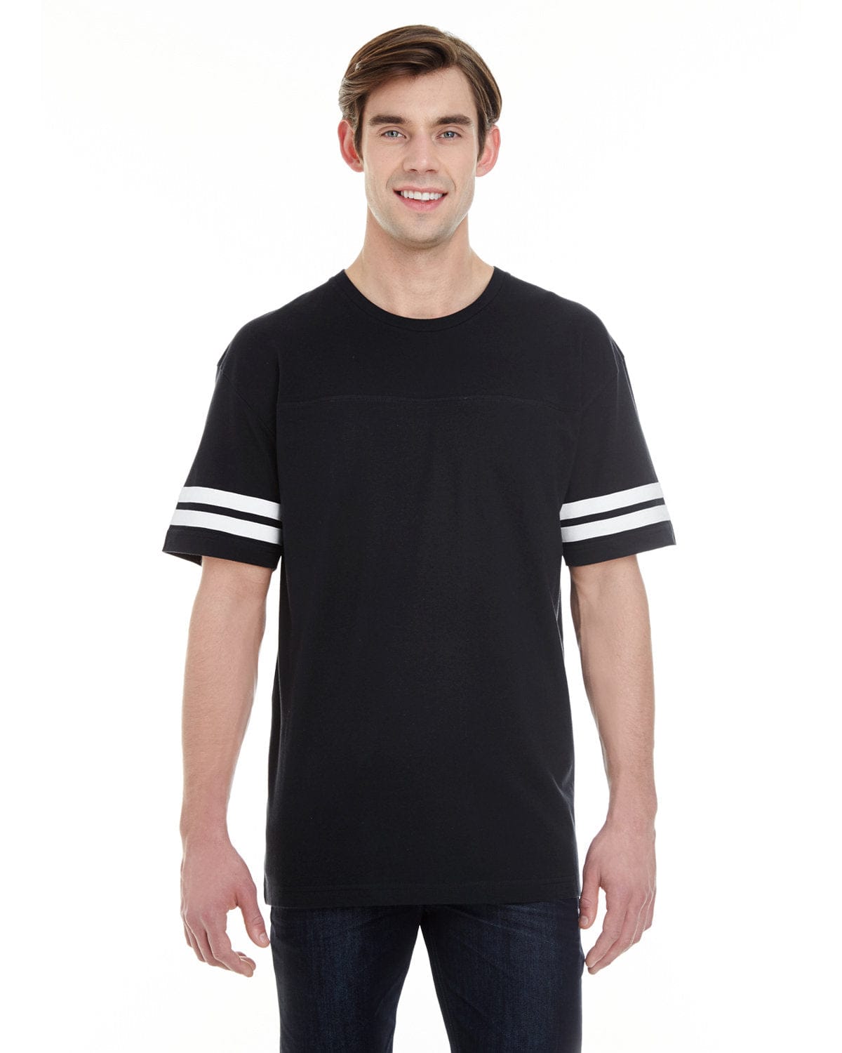 LAT T-Shirts S / Black/ White LAT 6937 Men's Football Fine Jersey T-Shirt