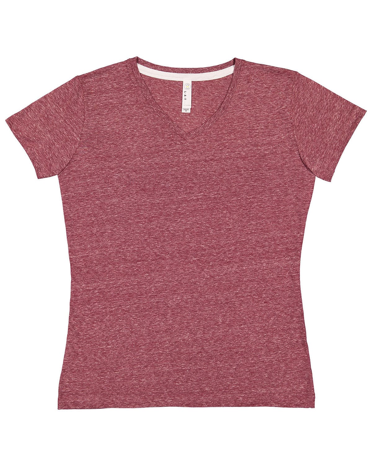 LAT T-Shirts S / Burgundy Melange LAT 3591: Ladies' V-Neck Harborside Melange Jersey T-Shirt
