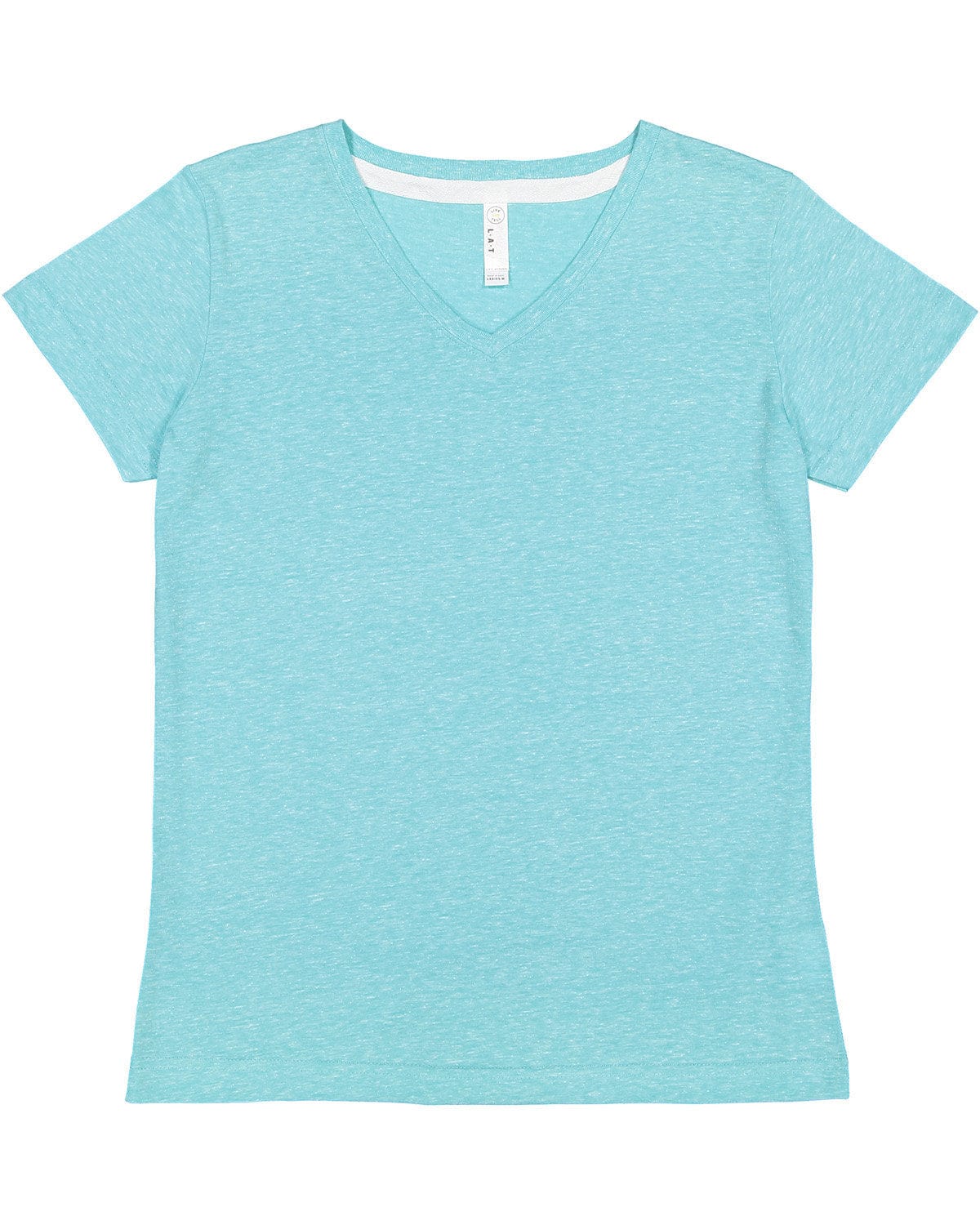 LAT T-Shirts S / Caribbean Mlange LAT 3591: Ladies' V-Neck Harborside Melange Jersey T-Shirt