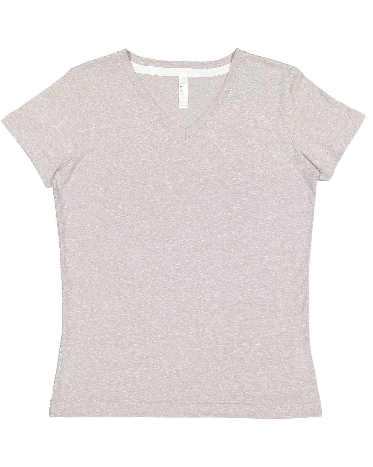LAT T-Shirts S / Gray Melange LAT 3591: Ladies' V-Neck Harborside Melange Jersey T-Shirt