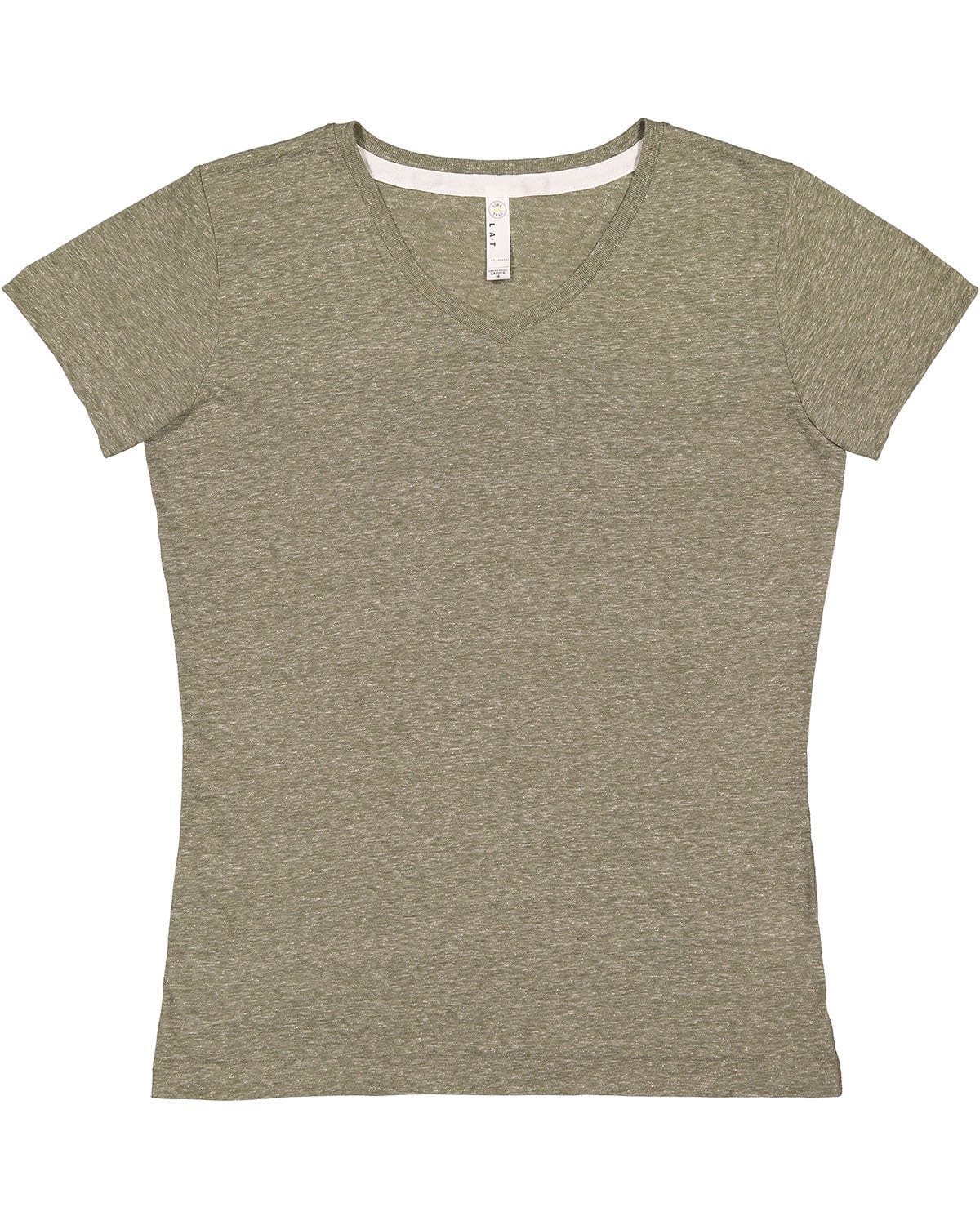 LAT T-Shirts S / Miltry Grn Mlnge LAT 3591: Ladies' V-Neck Harborside Melange Jersey T-Shirt