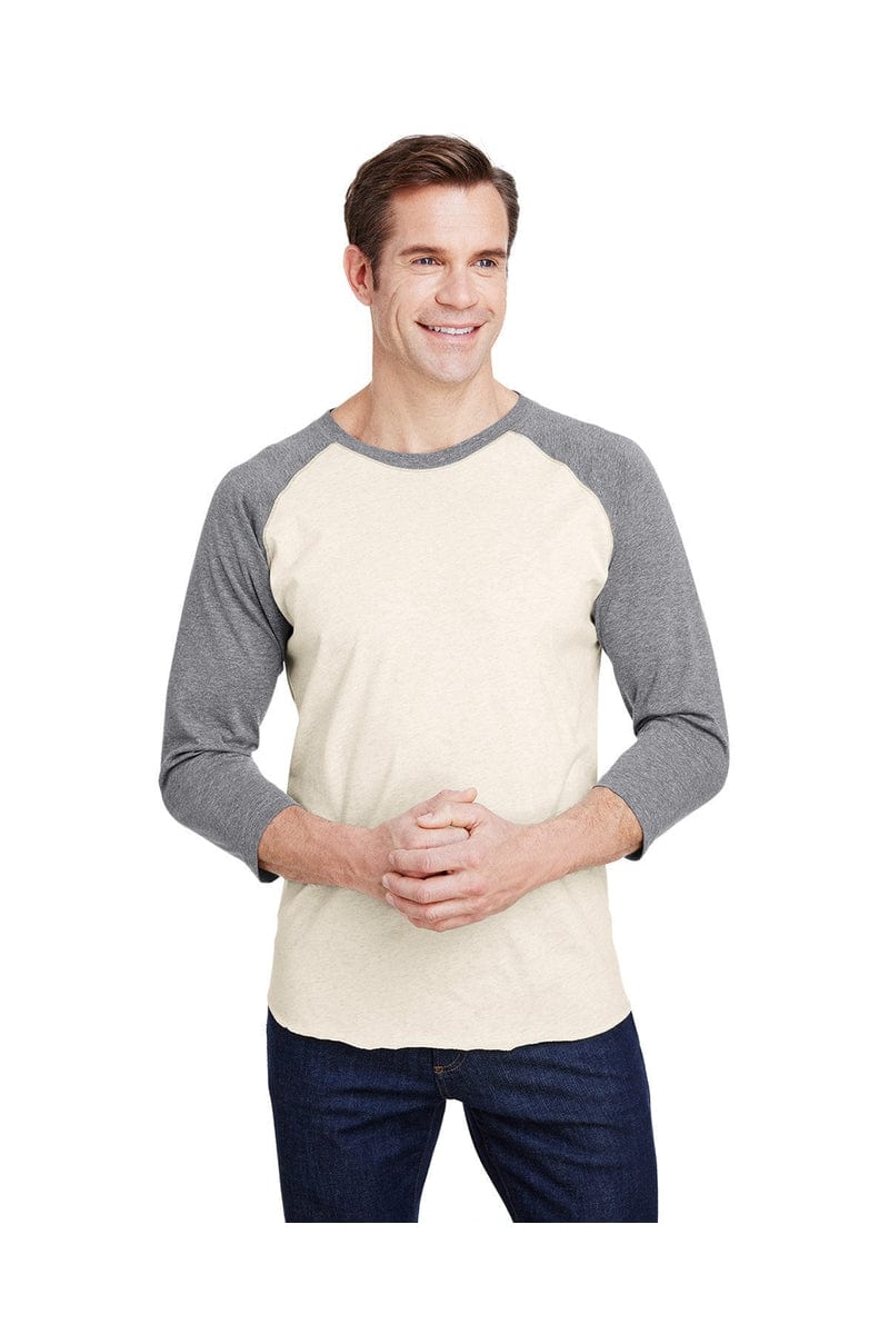 LAT T-Shirts S / Nat Hth/ Gran Ht LAT 6930: Men's Baseball Fine Jersey T-Shirt