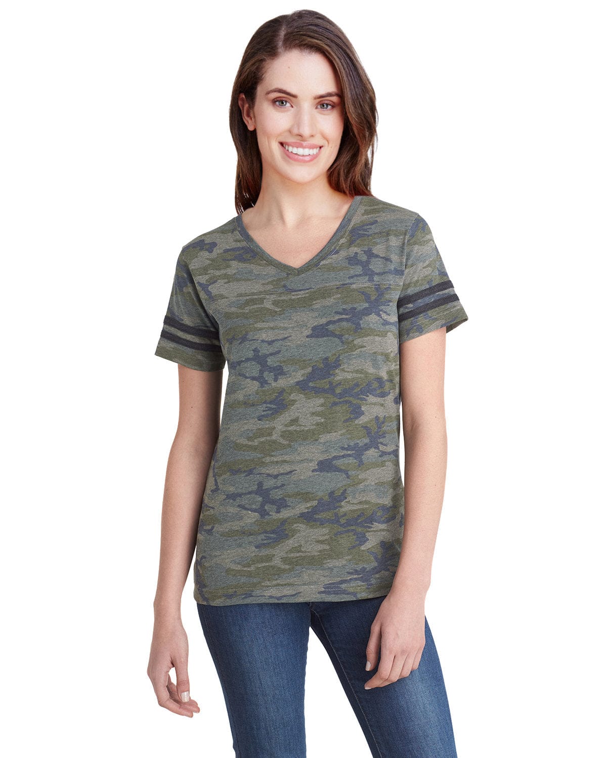 LAT T-Shirts S / Vn Camo/ Vn Smk LAT 3537 Ladies' Football Fine Jersey T-Shirt