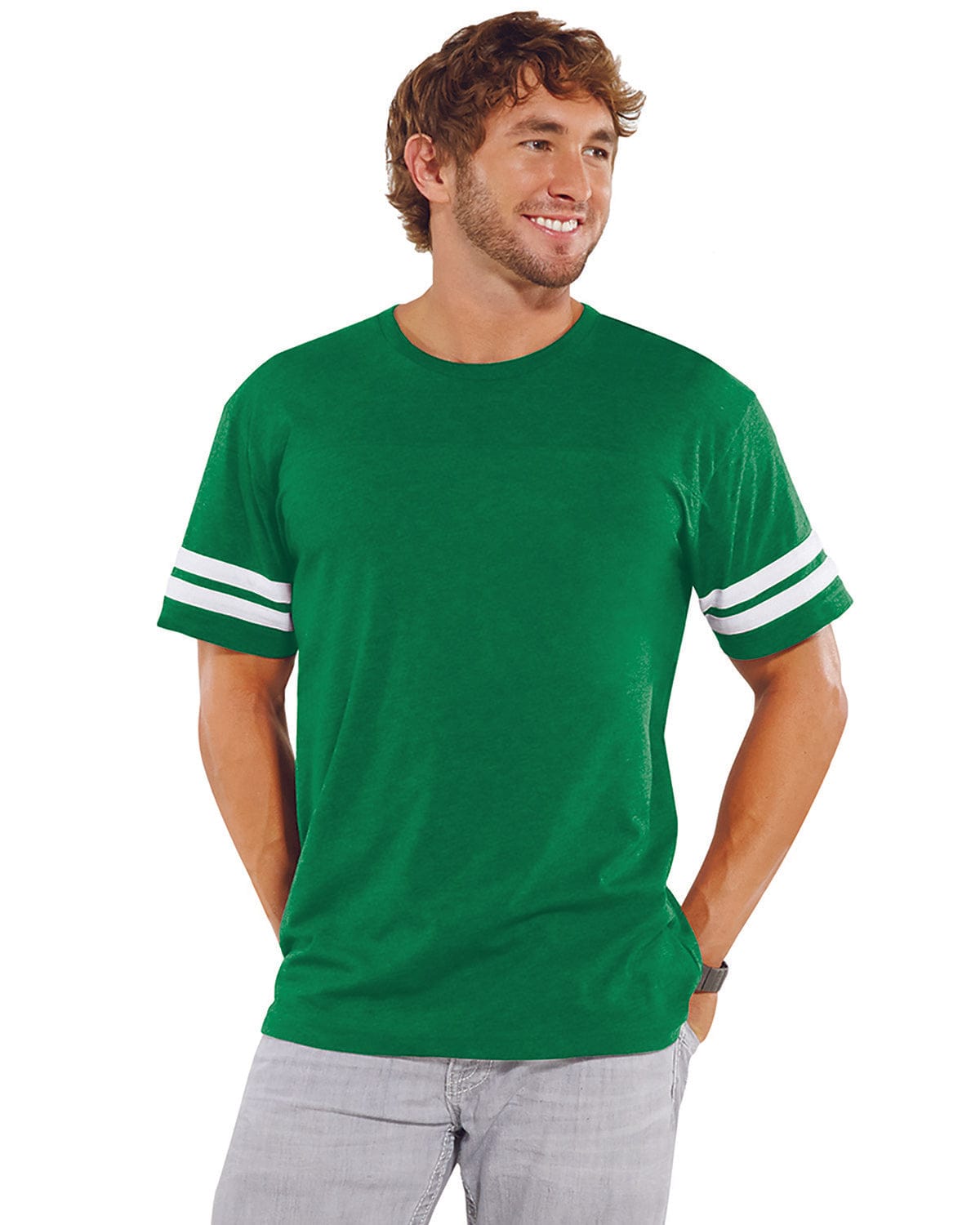 LAT T-Shirts S / Vn Green/ Bd Wht LAT 6937 Men's Football Fine Jersey T-Shirt