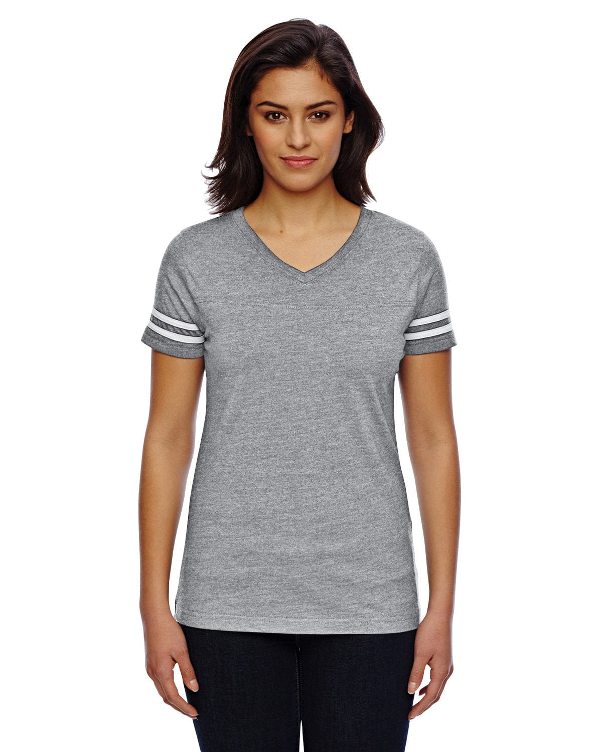 LAT T-Shirts S / Vn Hthr/ Bld Wht LAT 3537 Ladies' Football Fine Jersey T-Shirt