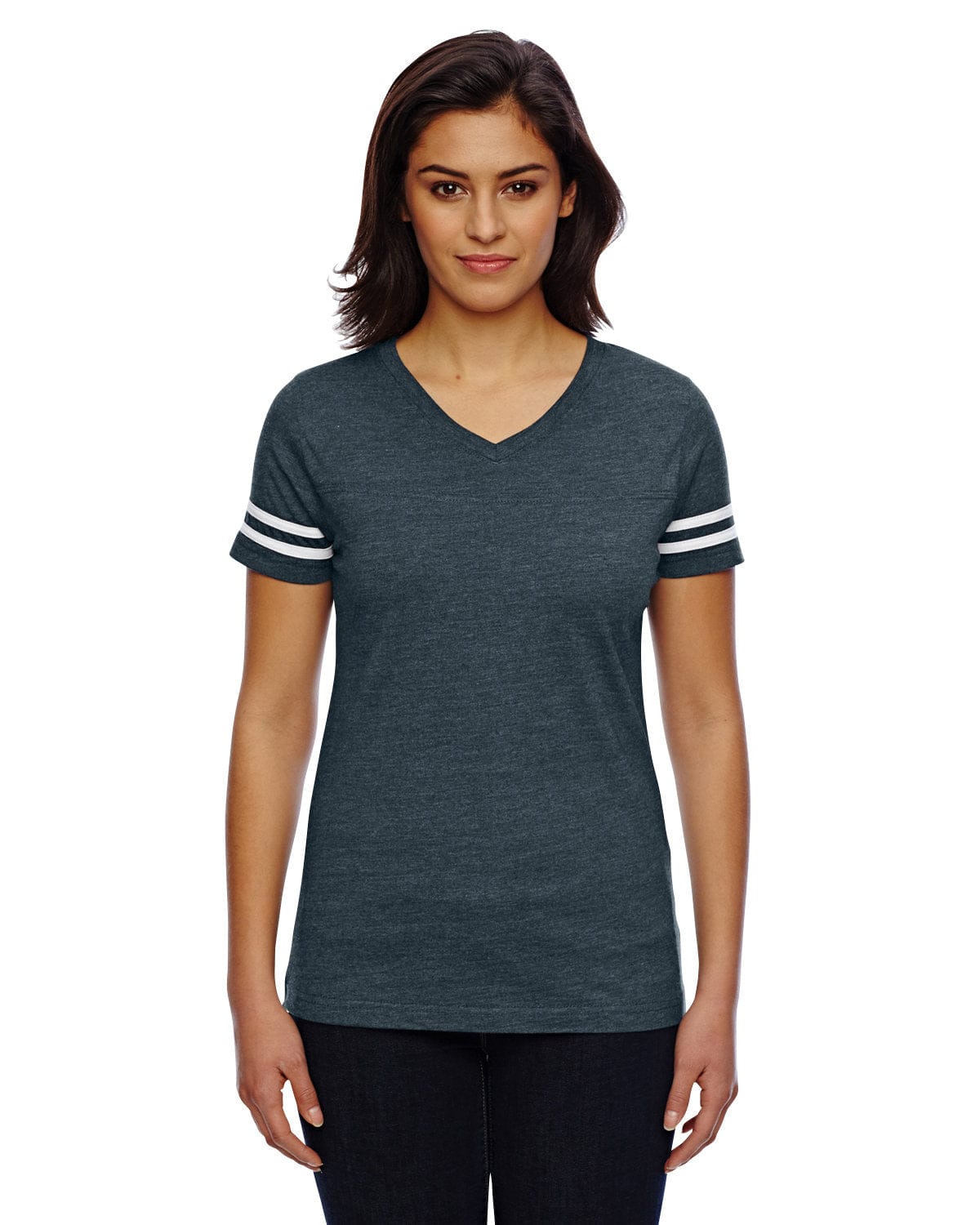 LAT T-Shirts S / Vn Navy/ Bld Wht LAT 3537 Ladies' Football Fine Jersey T-Shirt