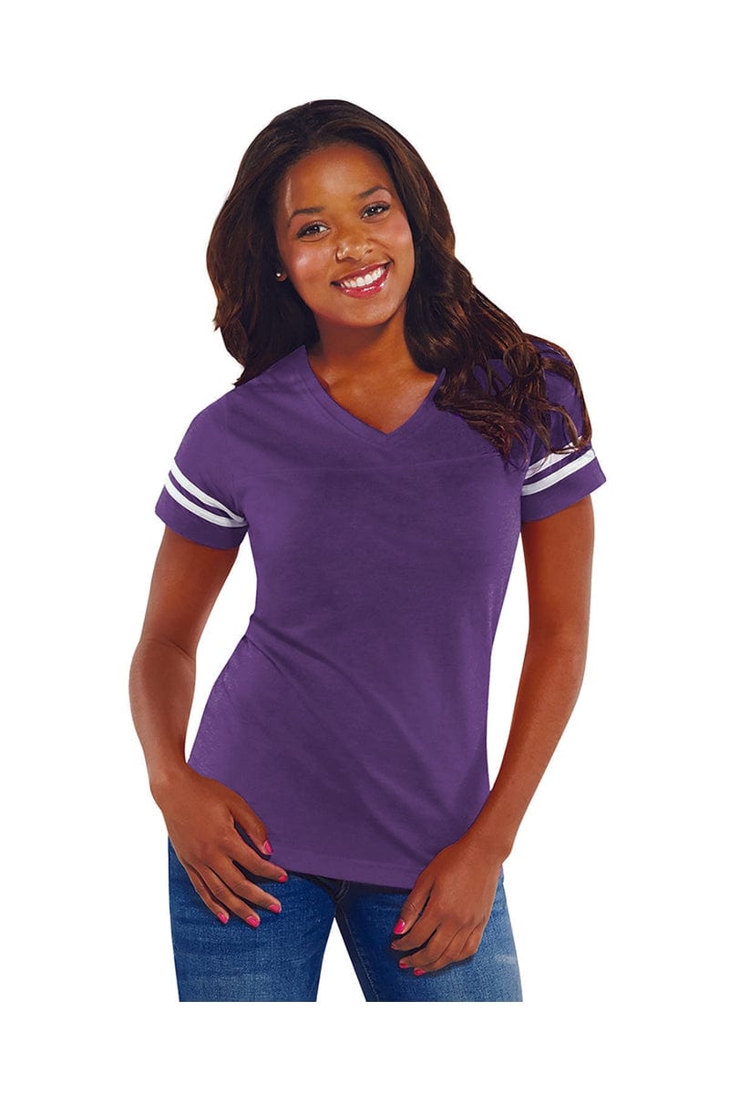 LAT T-Shirts S / Vn Purp/ Bld Wh LAT 3537: Ladies' Football Fine Jersey T-Shirt