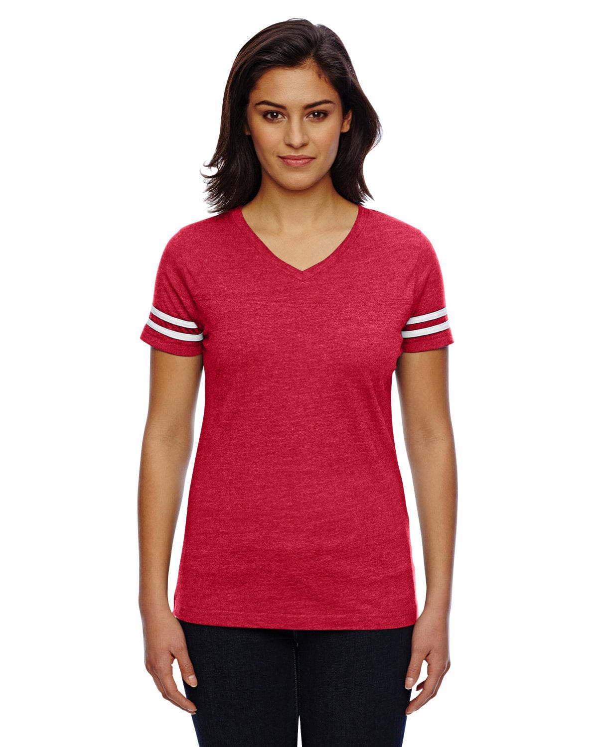 LAT T-Shirts S / Vn Red/ Bld Wht LAT 3537 Ladies' Football Fine Jersey T-Shirt