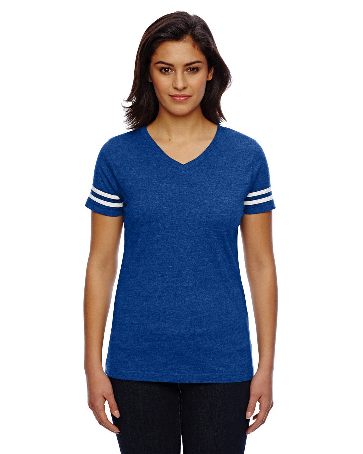 LAT T-Shirts S / Vn Royal/ Bd Wht LAT 3537 Ladies' Football Fine Jersey T-Shirt