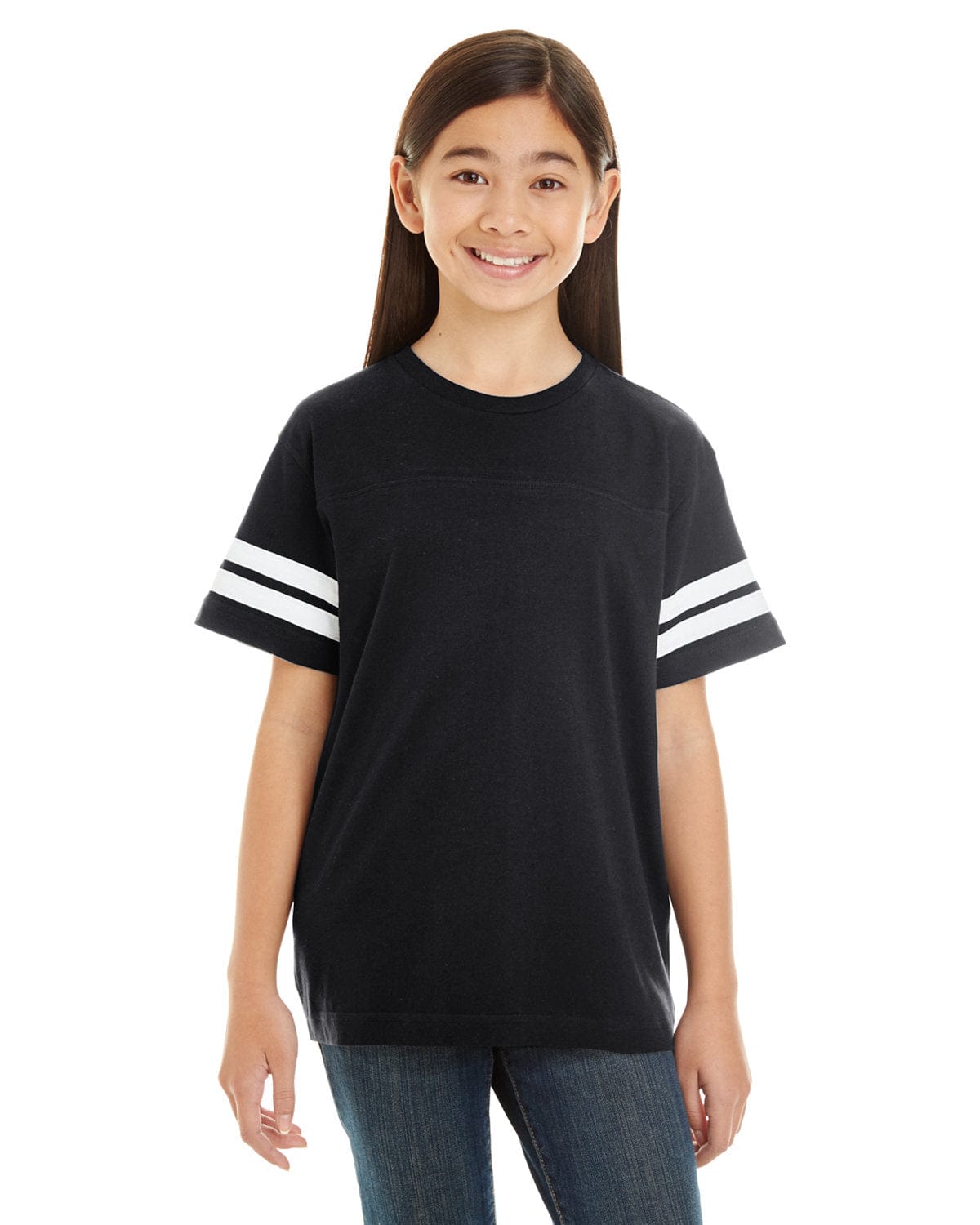 LAT T-Shirts XS / Black/ White LAT 6137 Youth Football Fine Jersey T-Shirt