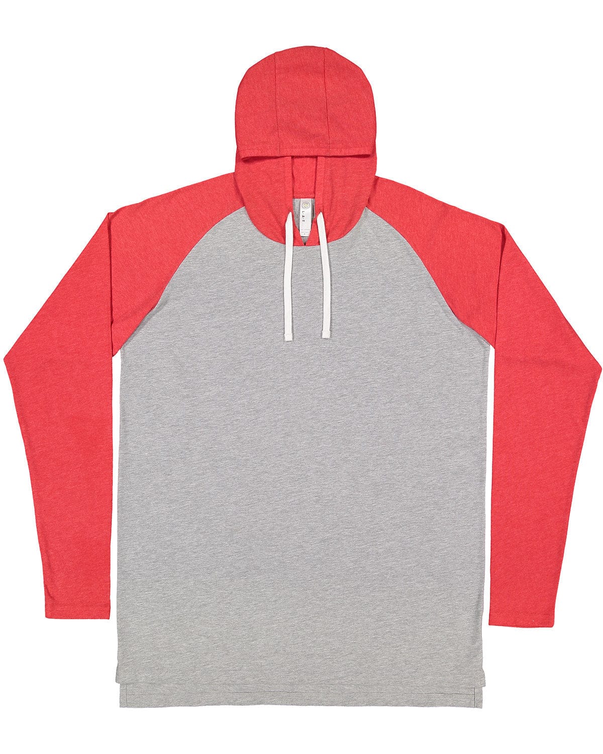 LAT T-Shirts XS / Vn Hth/ Vn Rd/ W LAT 6917 Men's Hooded Raglan Long Sleeve Fine Jersey T-Shirt