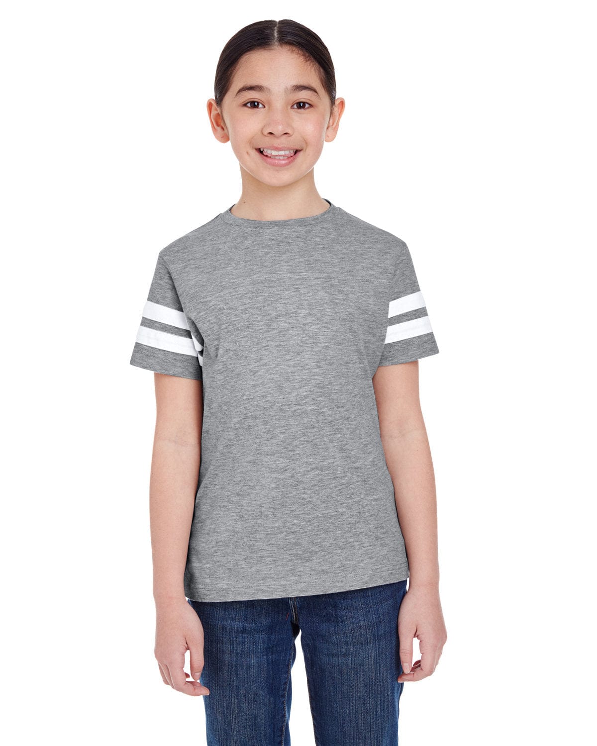 LAT T-Shirts XS / Vn Hthr/ Bld Wht LAT 6137 Youth Football Fine Jersey T-Shirt