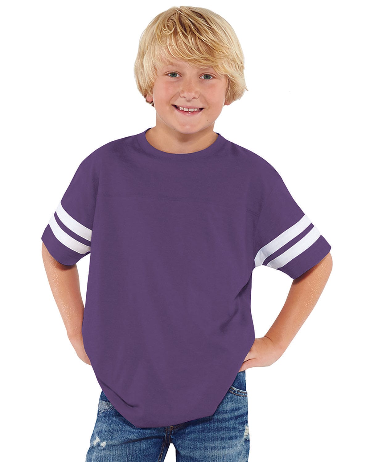 LAT T-Shirts XS / Vn Purp/ Bld Wh LAT 6137 Youth Football Fine Jersey T-Shirt
