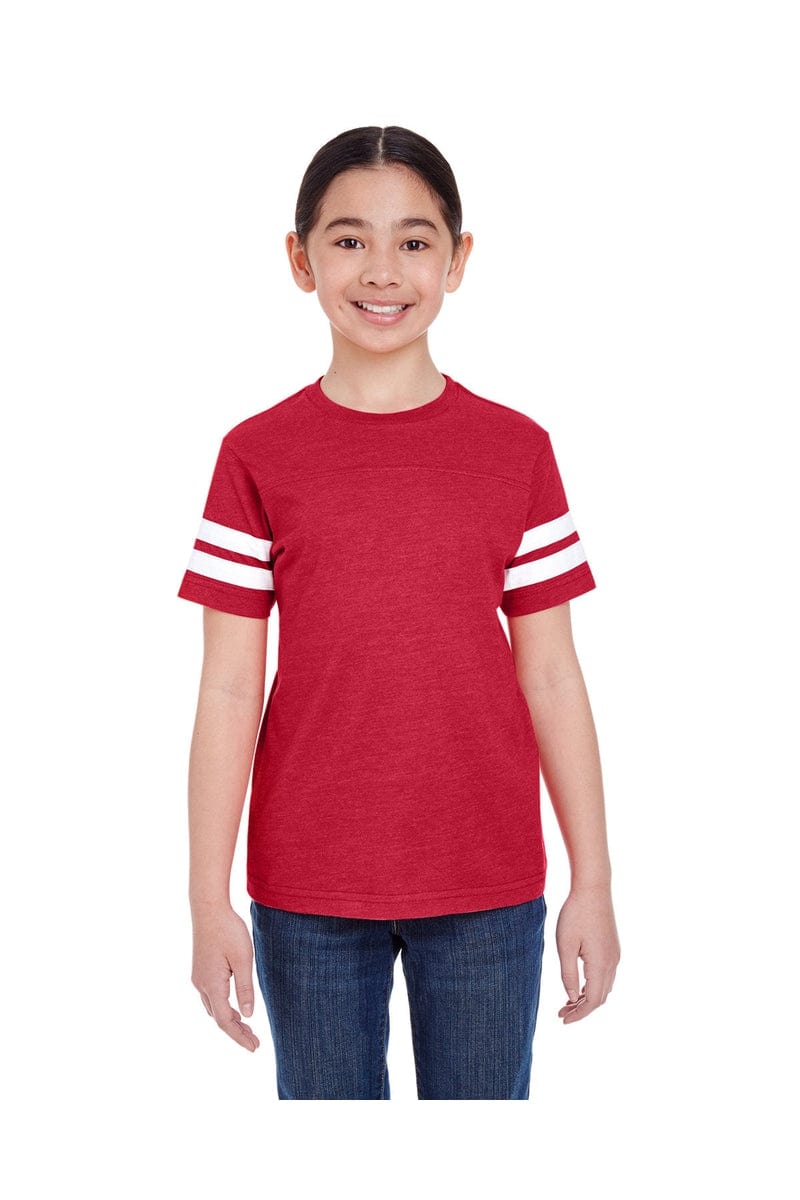 LAT T-Shirts XS / Vn Red/ Bld Wht LAT 6137: Youth Football Fine Jersey T-Shirt