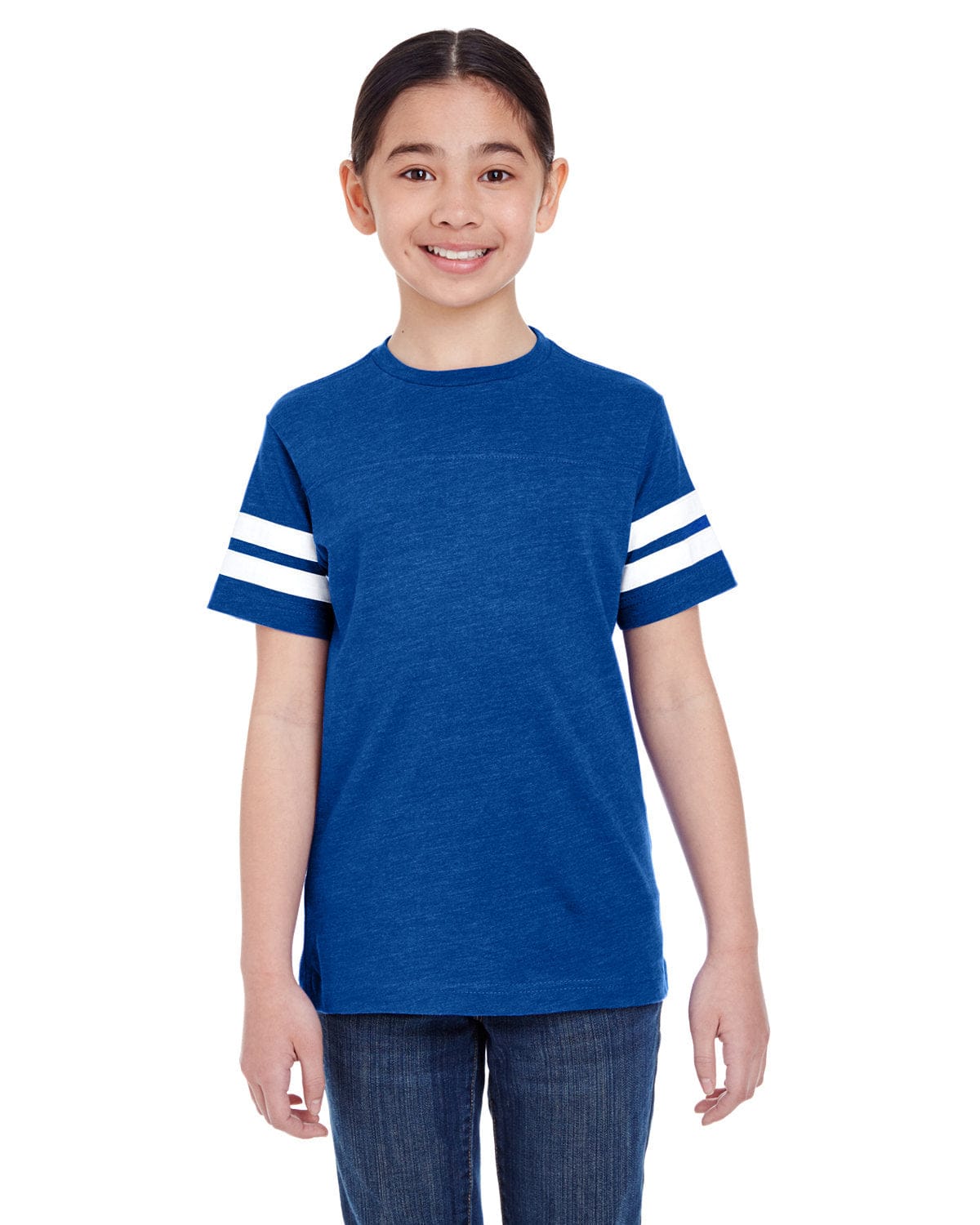 LAT T-Shirts XS / Vn Royal/ Bd Wht LAT 6137 Youth Football Fine Jersey T-Shirt