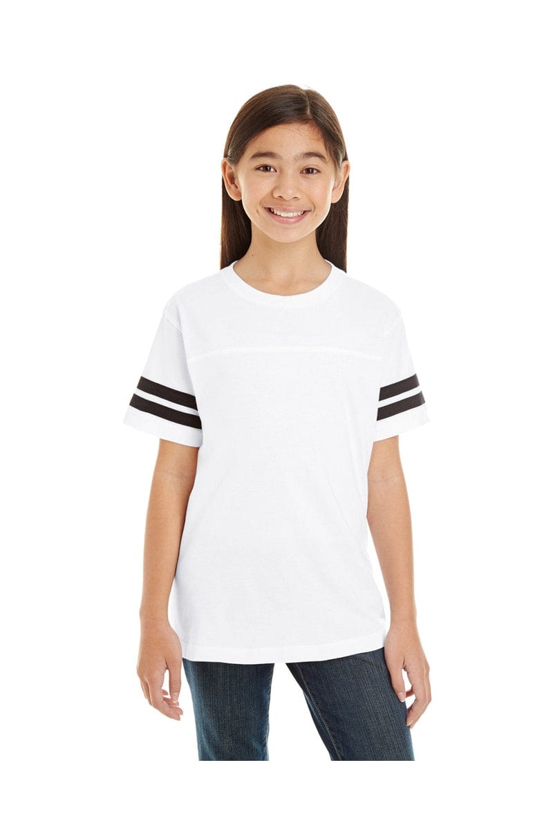 LAT T-Shirts XS / White/ Black LAT 6137: Youth Football Fine Jersey T-Shirt