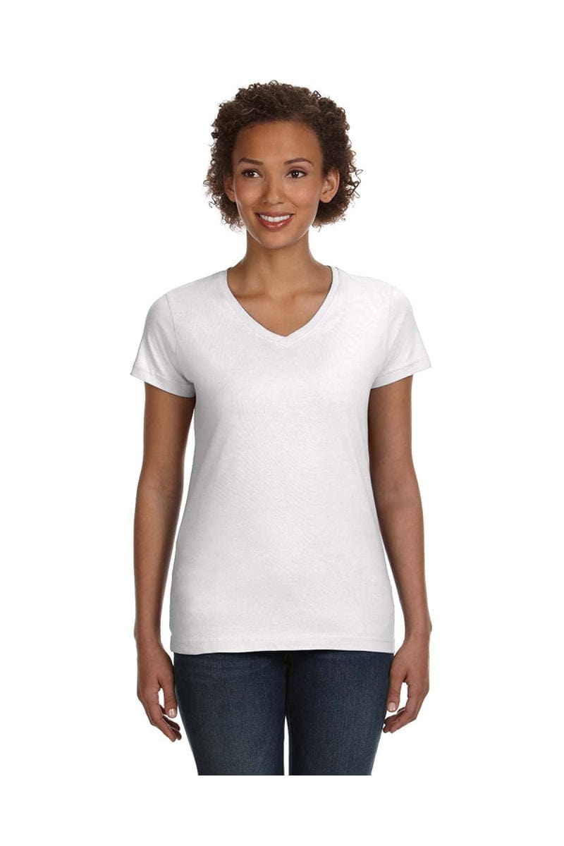 LAT T-Shirts XS / White LAT 3507: Ladies' V-Neck Fine Jersey