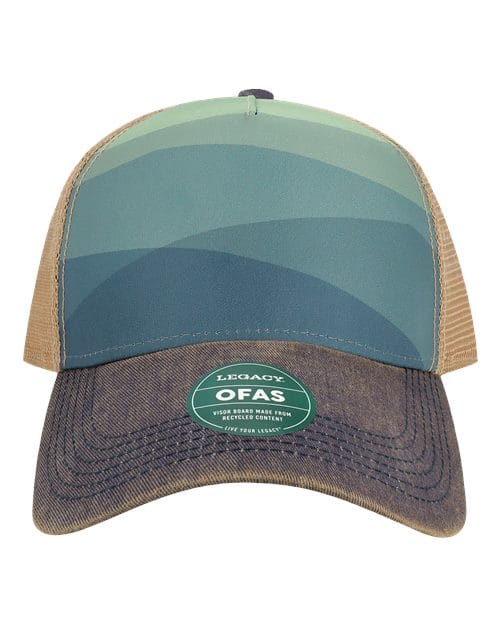 LEGACY 11218 Adjustable / Rolling Mountains OFAFP-Old Favorite Five-Panel Trucker Cap