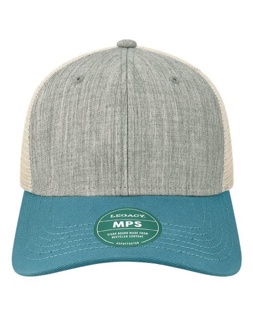 LEGACY 11222 Adjustable / Melange Grey/ Pacific Blue/ Stone MPS-Mid-Pro Snapback Trucker Cap