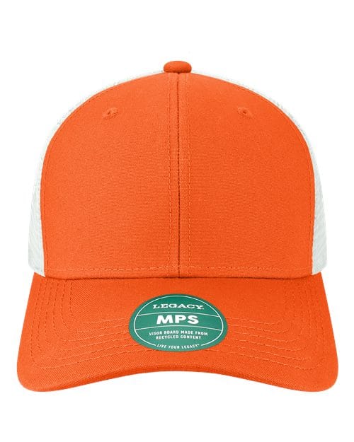 LEGACY 11222 Adjustable / Orange/ White MPS-Mid-Pro Snapback Trucker Cap