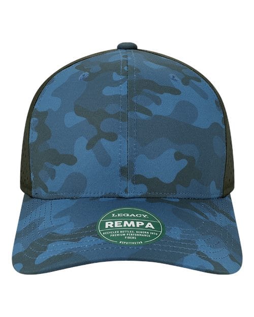 LEGACY 11790 Adjustable / Blue Camo/ Black REMPA-Reclaim Mid-Pro Adjustable Cap