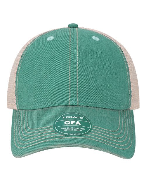 LEGACY 9659 Adjustable / Aqua/ Khaki OFA-Old Favorite Trucker Cap