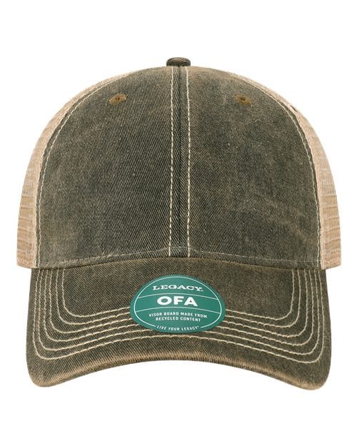LEGACY 9659 Adjustable / Black/ Khaki OFA-Old Favorite Trucker Cap