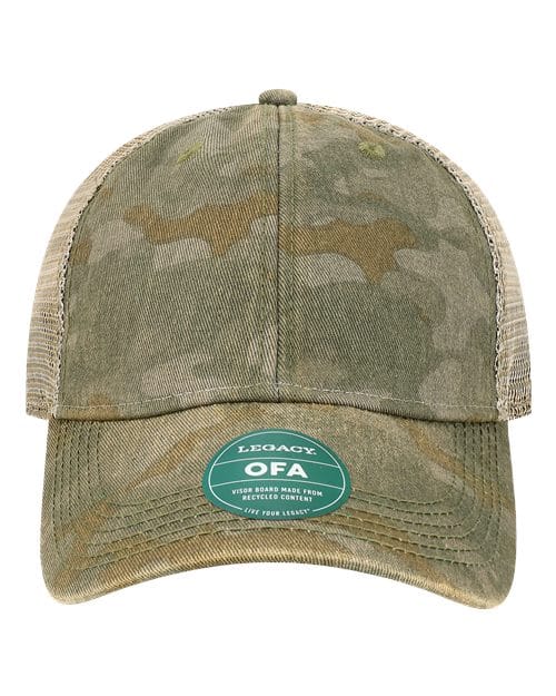 LEGACY 9659 Adjustable / Green Field Camo/ Java OFA-Old Favorite Trucker Cap
