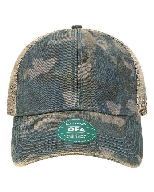 LEGACY 9659 Adjustable / Navy Field Camo/ Java OFA-Old Favorite Trucker Cap