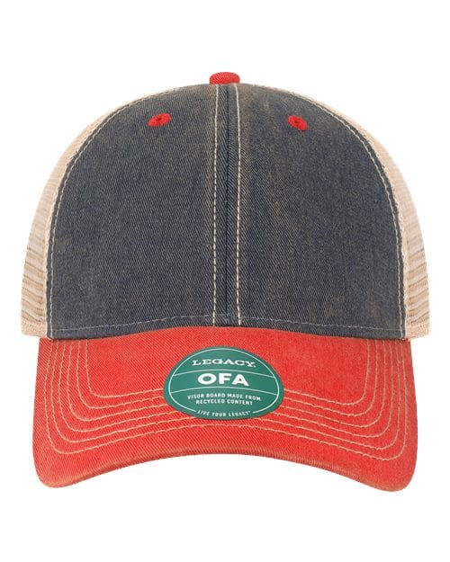 LEGACY 9659 Adjustable / Navy/ Scarlet Red/ Khaki OFA-Old Favorite Trucker Cap