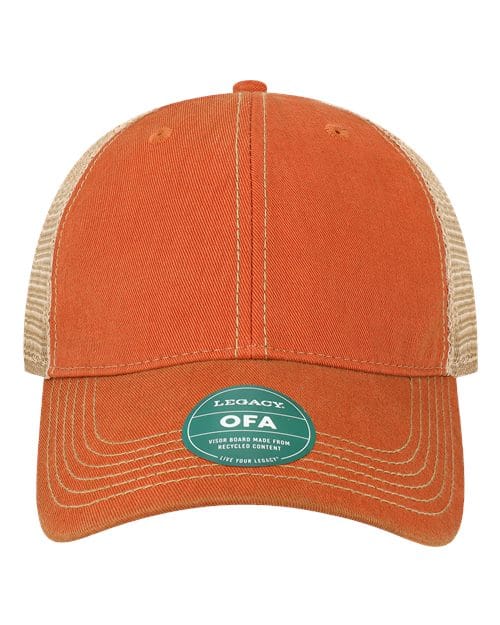 LEGACY 9659 Adjustable / Orange/ Khaki OFA-Old Favorite Trucker Cap