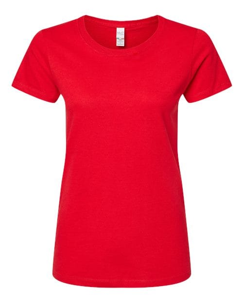 M&O 9454 XS / Deep Red 4810: Women's Gold Soft Touch T-Shirt