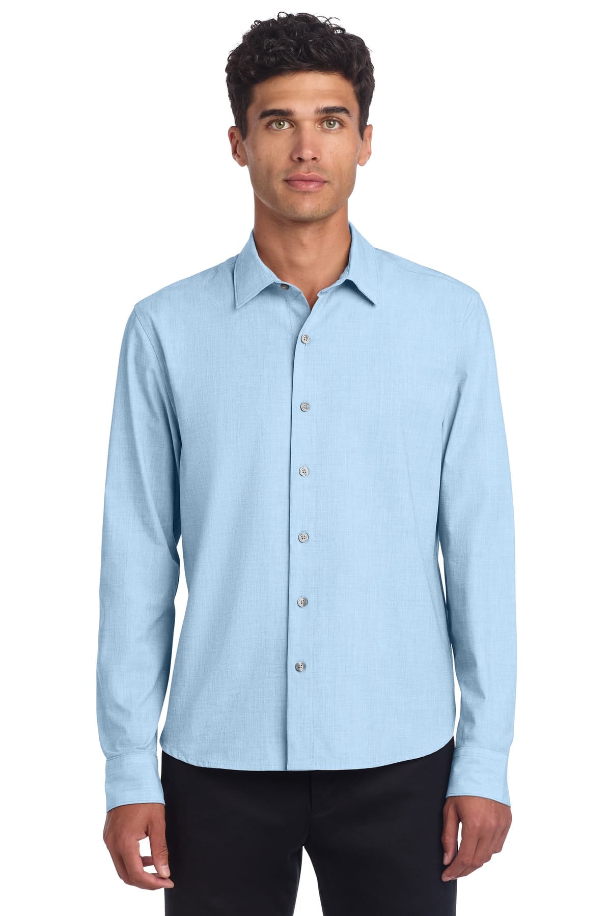 Mercer+Mettle MM2000 XS / Air Blue End On End Mercer+Mettle ®  Long Sleeve Stretch Woven Shirt MM2000