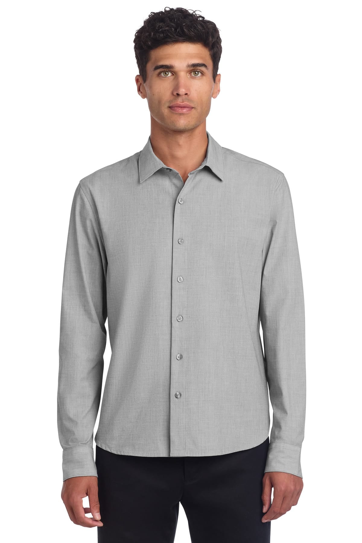 Mercer+Mettle MM2000 XS / Gusty Grey End On End Mercer+Mettle ®  Long Sleeve Stretch Woven Shirt MM2000