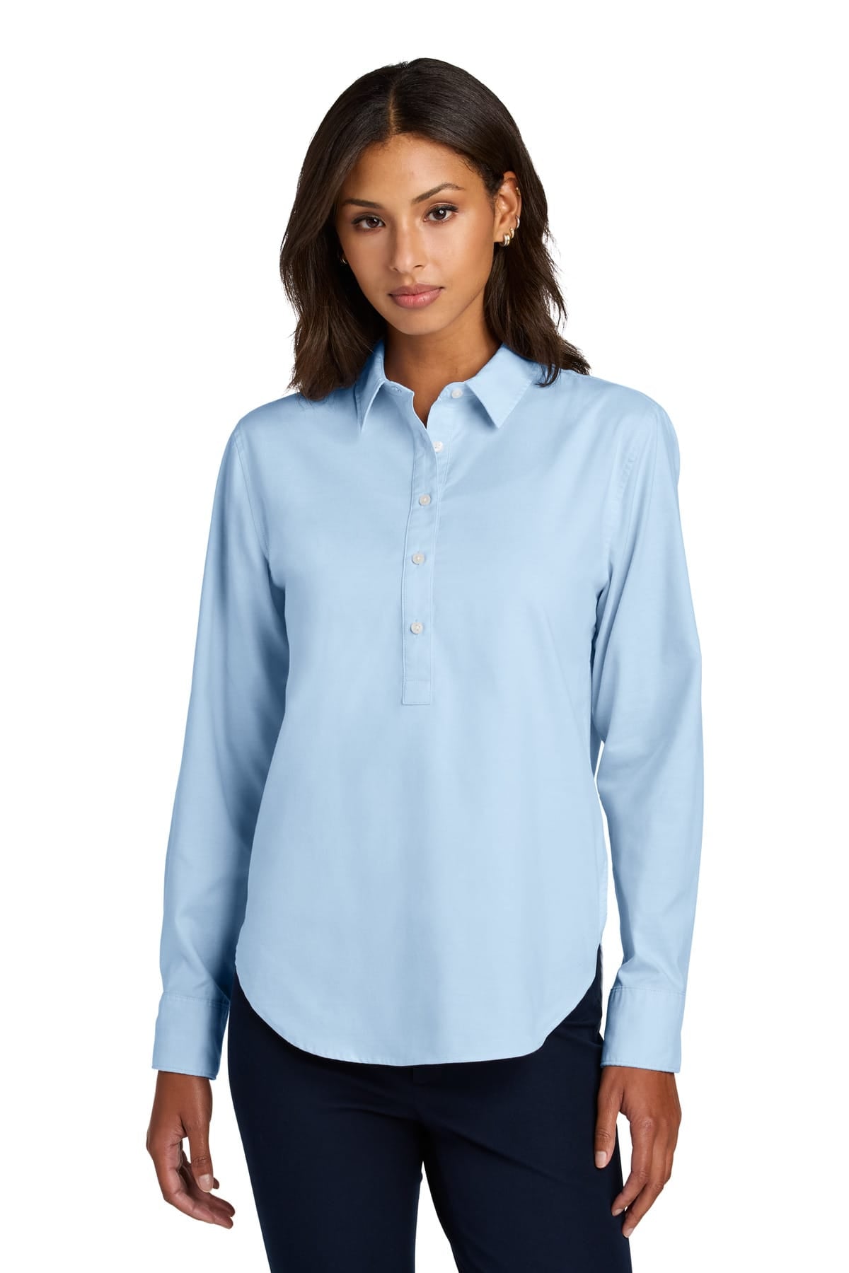 Mercer+Mettle MM2003 XS / Light Blue Mercer+Mettle Women's Long Sleeve Modern Oxford Shirt MM2003