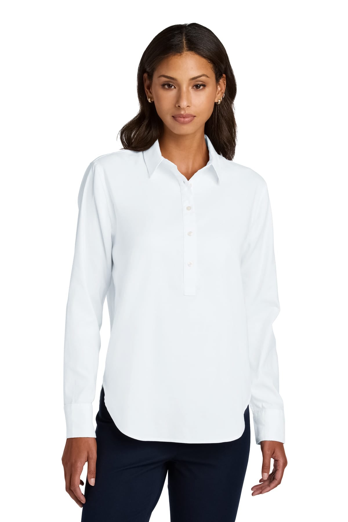Mercer+Mettle MM2003 XS / White Mercer+Mettle Women's Long Sleeve Modern Oxford Shirt MM2003