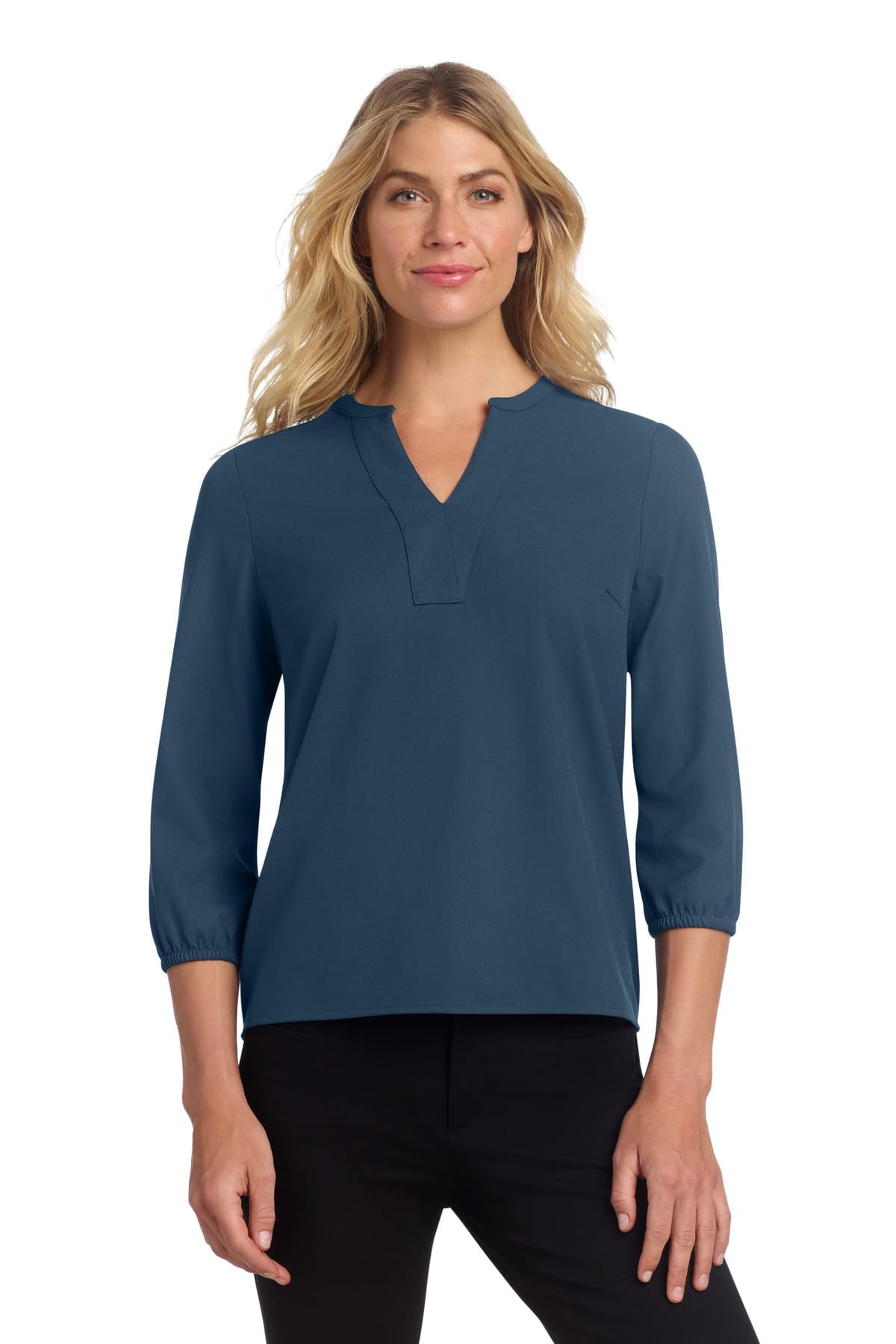 Mercer+Mettle MM2011 XS / Insignia Blue Mercer+Mettle ®  Women's Stretch Crepe 3/4-Sleeve Blouse MM2011