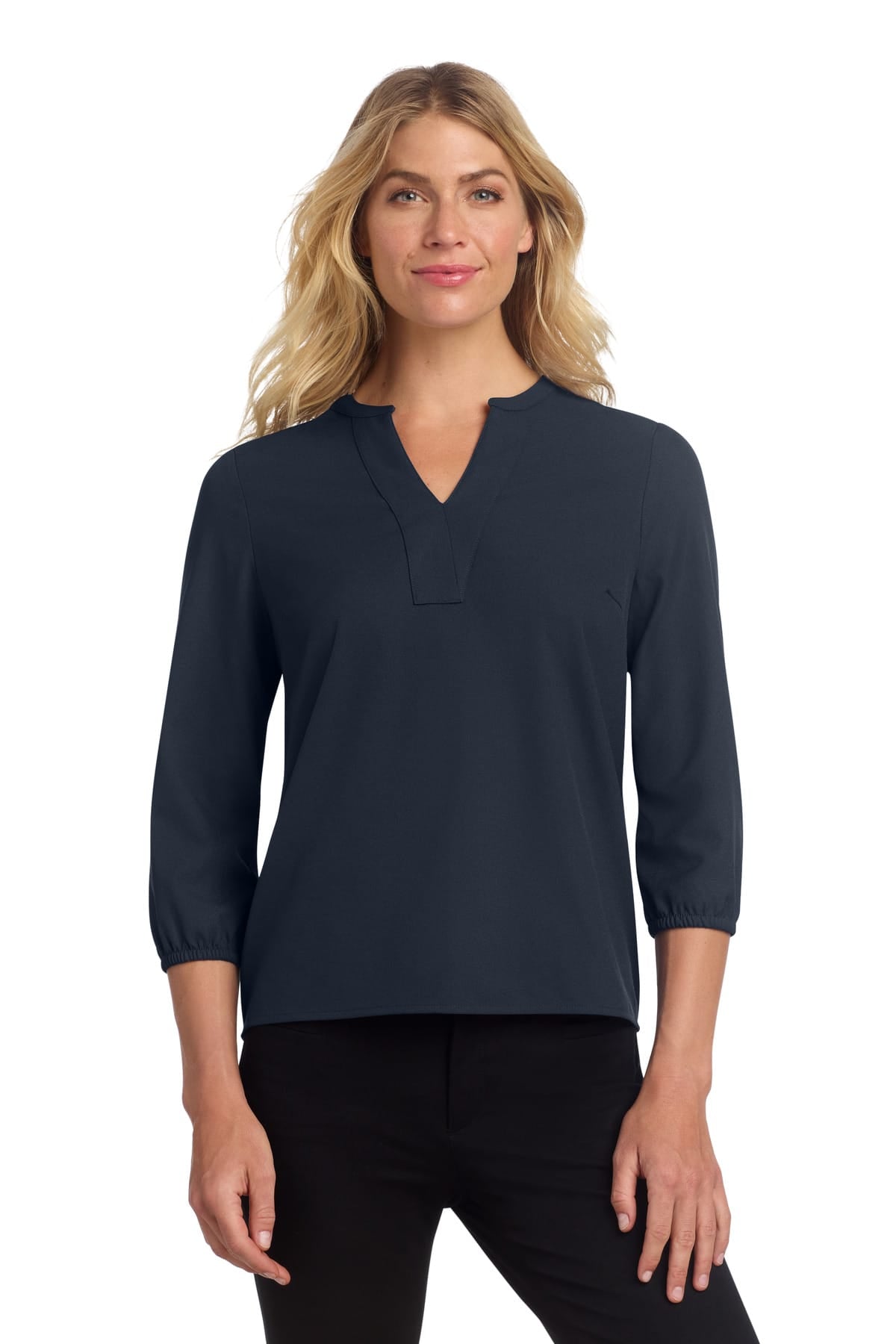 Mercer+Mettle MM2011 XS / Night Navy Mercer+Mettle ®  Women's Stretch Crepe 3/4-Sleeve Blouse MM2011