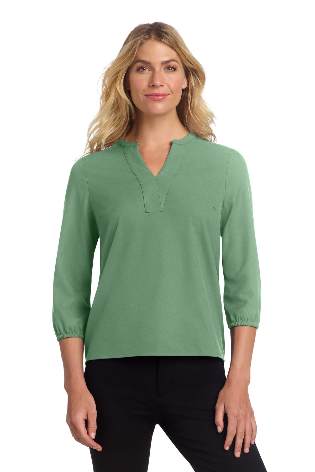 Mercer+Mettle MM2011 XS / Sage Mercer+Mettle ®  Women's Stretch Crepe 3/4-Sleeve Blouse MM2011