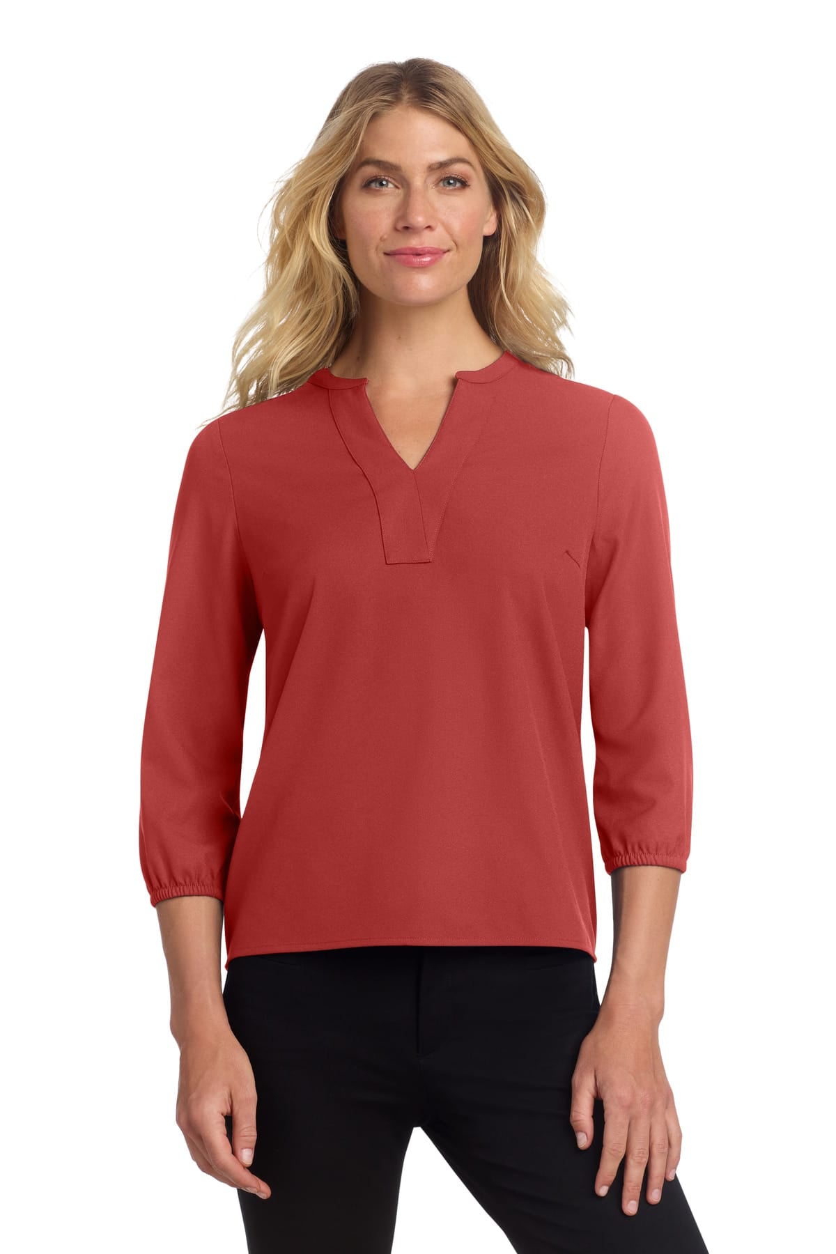 Mercer+Mettle MM2011 XS / Terracotta Mercer+Mettle ®  Women's Stretch Crepe 3/4-Sleeve Blouse MM2011