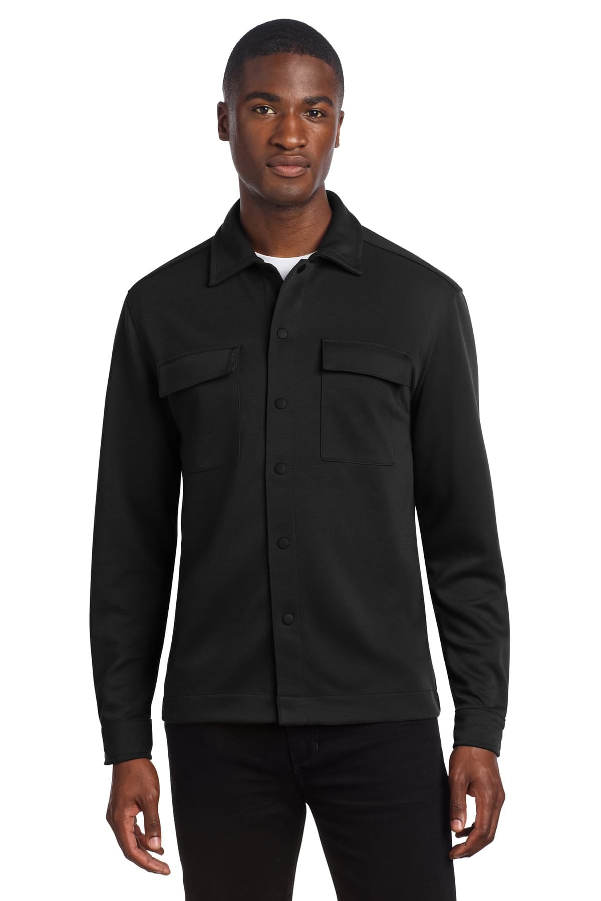 Mercer+Mettle MM3004 XS / Deep Black DISCONTINUED Mercer+Mettle Double-Knit Snap Front Jacket MM3004