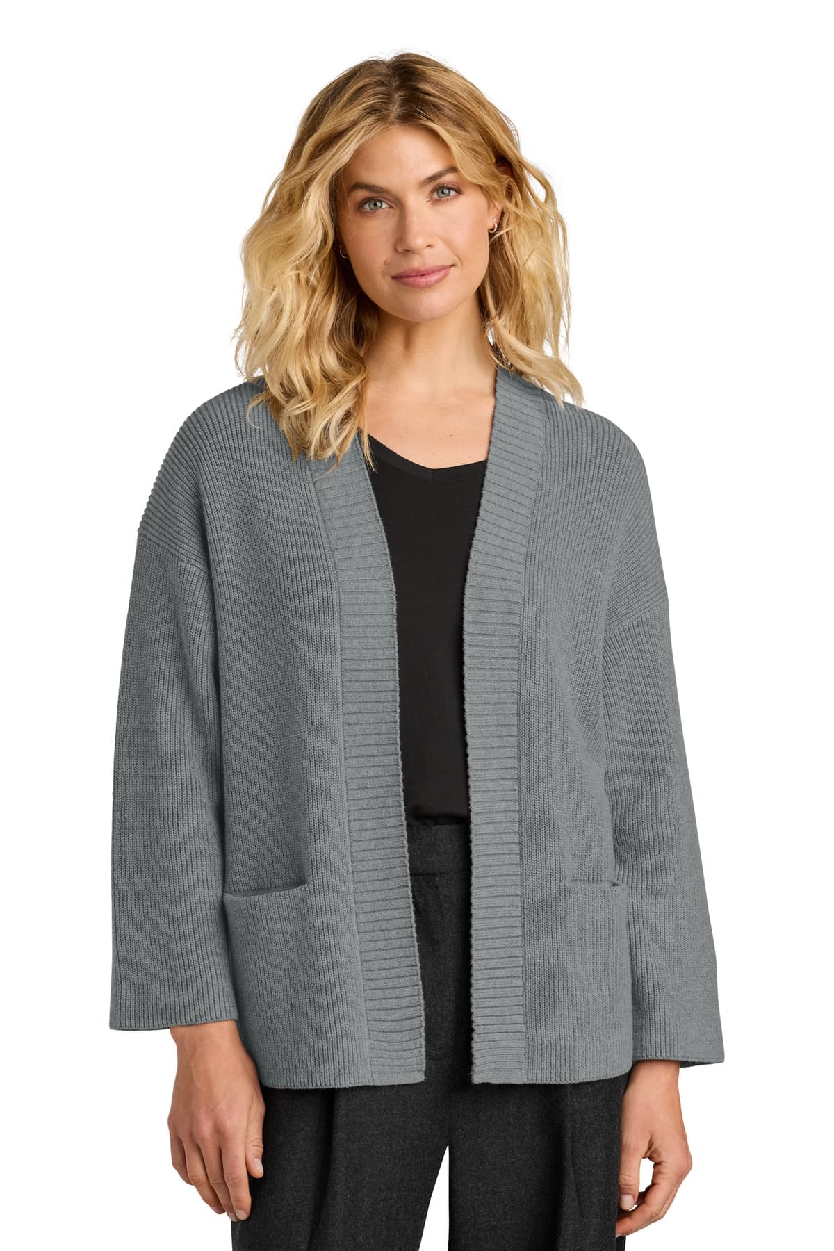 Mercer+Mettle MM3021 XS / Gusty Grey Heather Mercer+Mettle ®  Women's Open Cardi MM3021