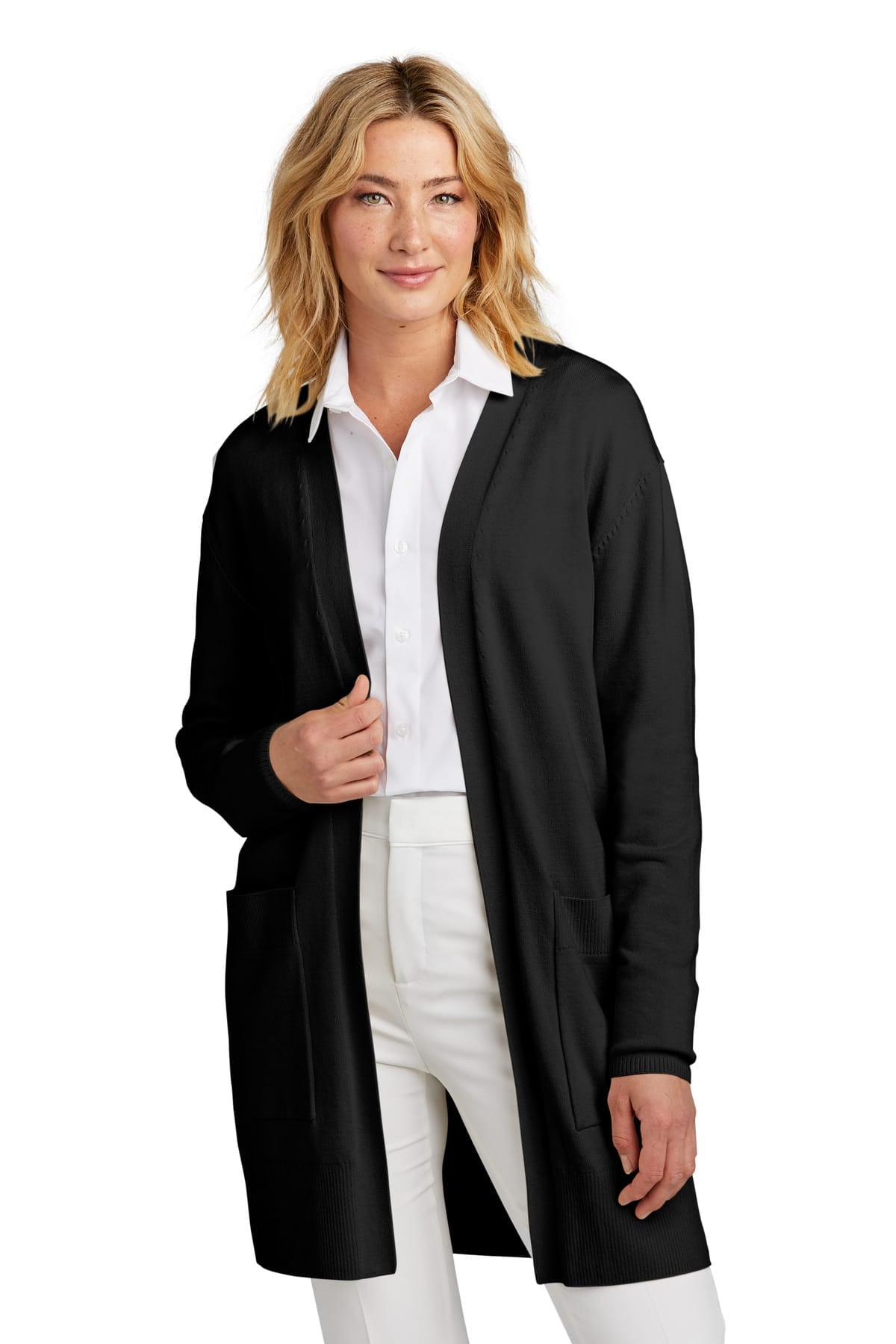 Mercer+Mettle MM3023 XS / Deep Black Mercer+Mettle Women's Open-Front Cardigan Sweater MM3023