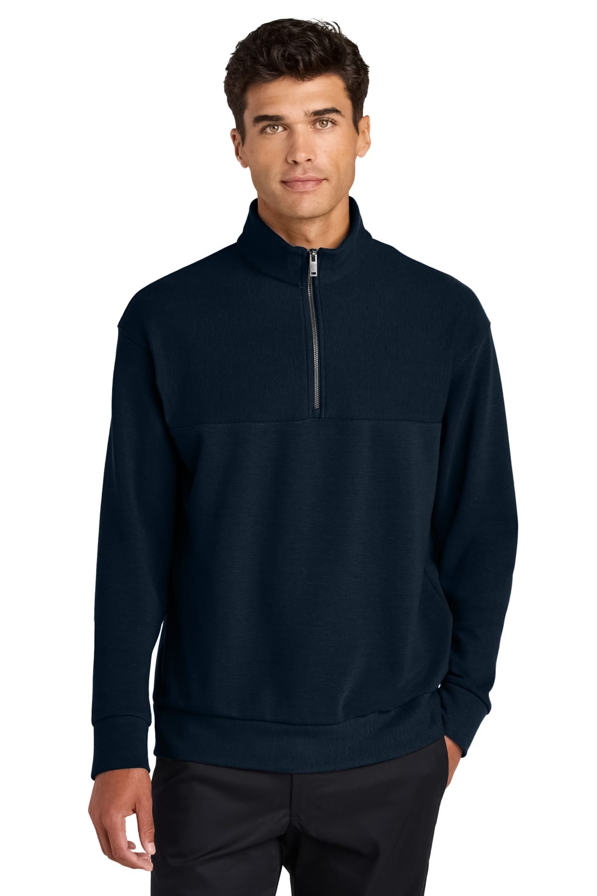 Mercer+Mettle MM3040 XS / Night Navy Mercer+Mettle ®  Linear Texture 1/4-Zip MM3040
