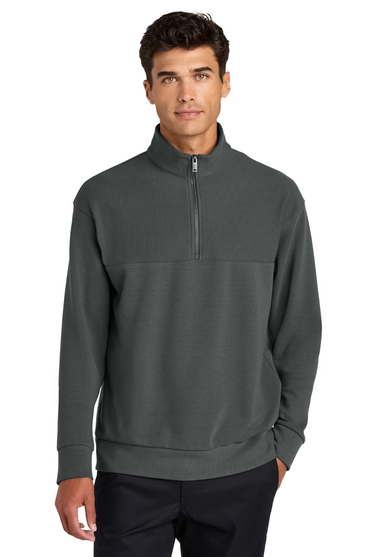 Mercer+Mettle MM3040 XS / Storm Grey Mercer+Mettle ®  Linear Texture 1/4-Zip MM3040