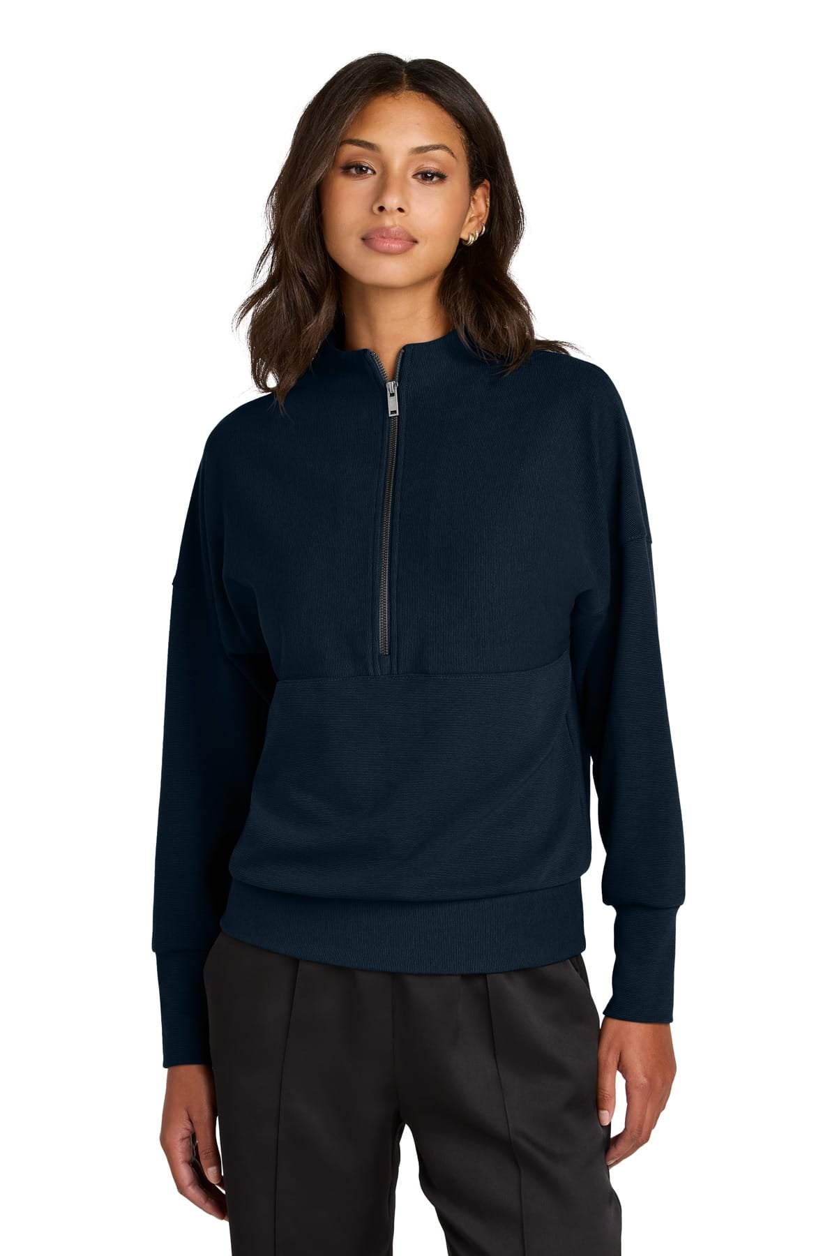 Mercer+Mettle MM3041 XS / Night Navy Mercer+Mettle Women's Linear Texture 1/4-Zip MM3041