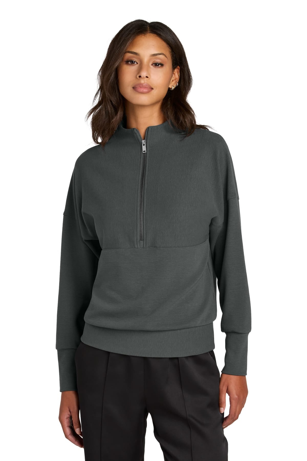 Mercer+Mettle MM3041 XS / Storm Grey Mercer+Mettle Women's Linear Texture 1/4-Zip MM3041