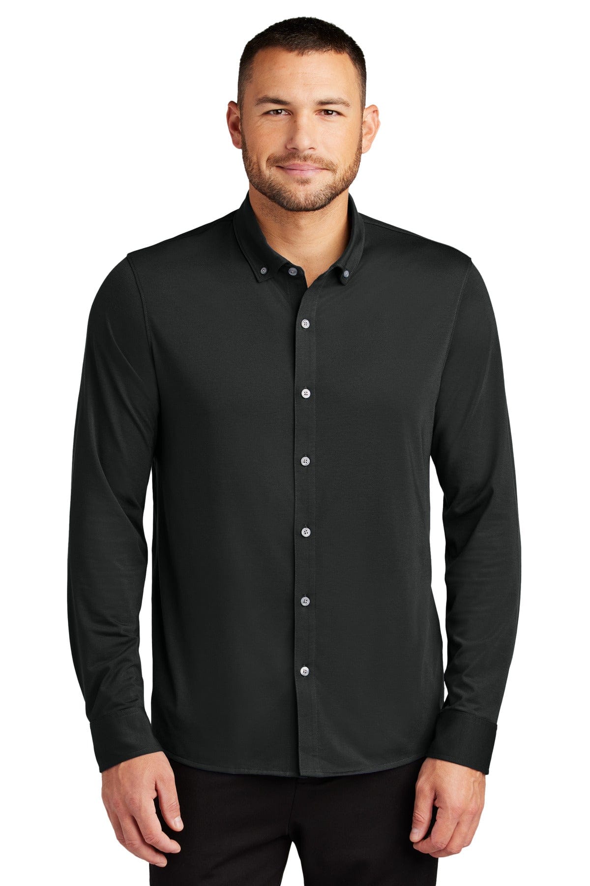 Mercer+Mettle Polos/Knits XL / Deep Black Mercer+Mettle® Stretch Jersey Long Sleeve Shirt MM1018